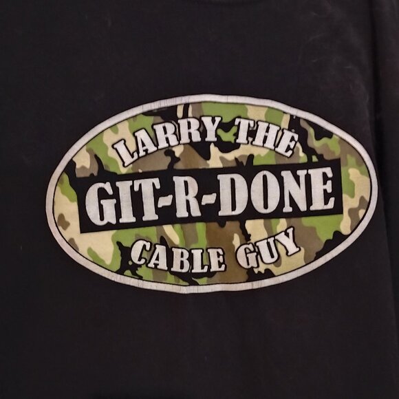 Men's Black Vintage Large Larry The Cable Guy Comedy T-Shirt Git-R-Done - Picture 1 of 5